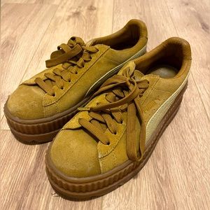 FENTY PUMA by Rihanna suede platform creepers (size 7, mustard color)